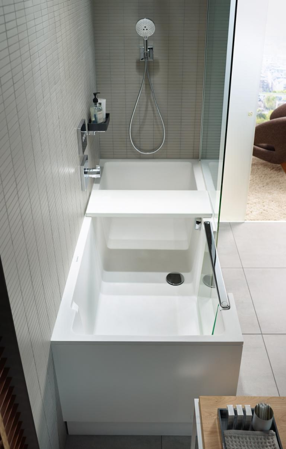 Ванна с душевой перегородкой Duravit Shower+Bath, 1700 x 750 мм, цвет белый - изображение 6