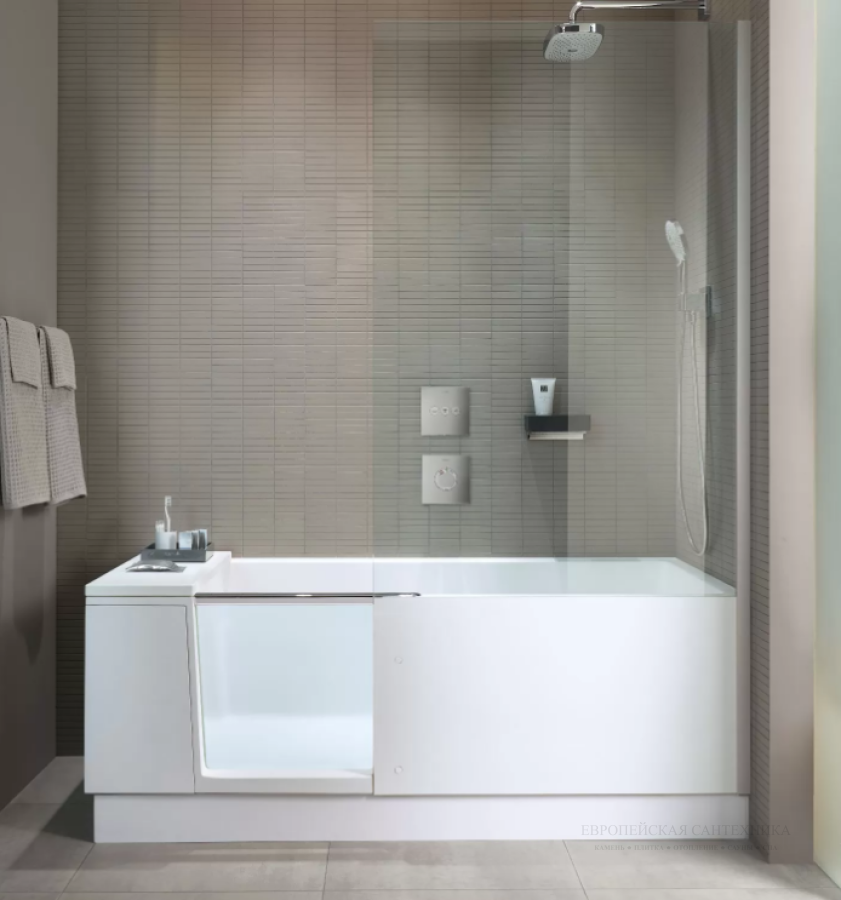 Ванна с душевой перегородкой Duravit Shower+Bath, 1700 x 750 мм, цвет белый - изображение 10