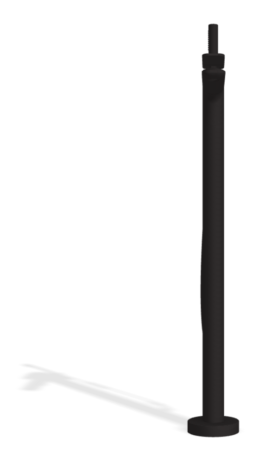 Смеситель для ванны Carlo Frattini Flo, напольный, с переключателем, ручным душем, гибким шлангом хромалюкс 1500 мм, от пола до аэратора Н-783 мм, внешняя часть, цвет чёрный матовый - изображение 1