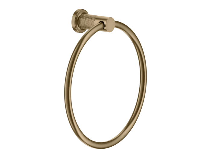 На изображении товар Полотенцедержатель Gessi Inciso, кольцевой, настенный, Ø222х69 мм, цвет Warm Bronze Brushed PVD от официального представителя в Москве