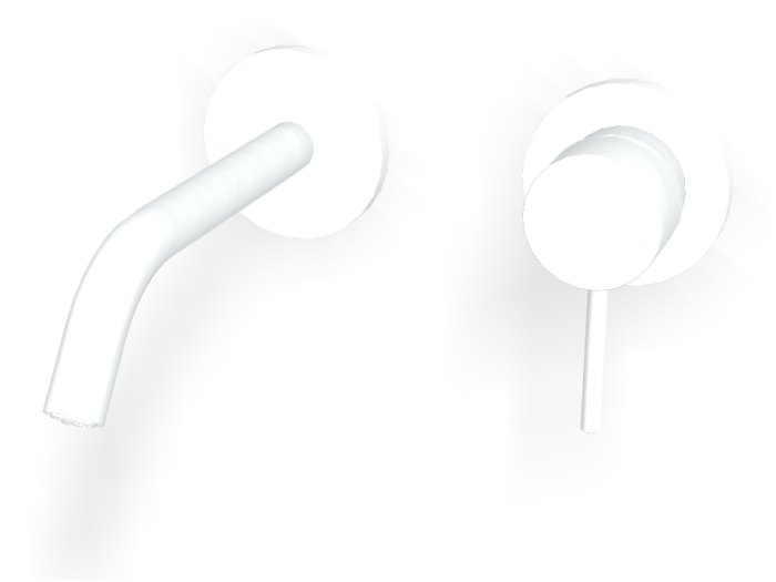 На изображении товар Смеситель для раковины Carlo Frattini Spillo Up, встраиваемый, с донным клапаном Click-Clack, внешние части, цвет матовый белый от официального представителя в Москве