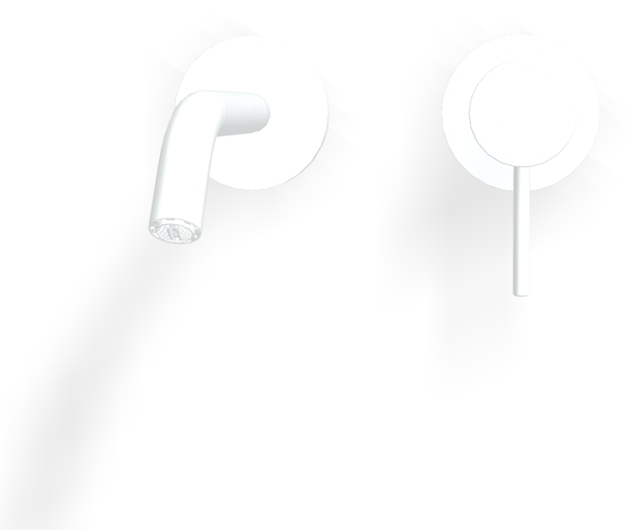 Смеситель для раковины Carlo Frattini Spillo Up, встраиваемый, с донным клапаном Click-Clack, внешние части, цвет матовый белый - изображение 1