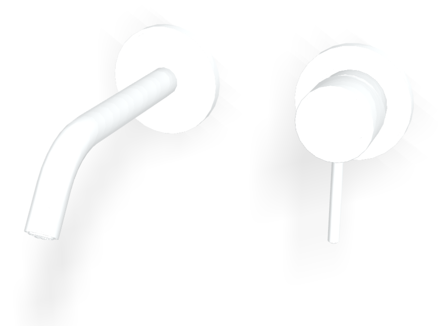 Смеситель для раковины Carlo Frattini Spillo Up, встраиваемый, с донным клапаном Click-Clack, внешние части, цвет матовый белый