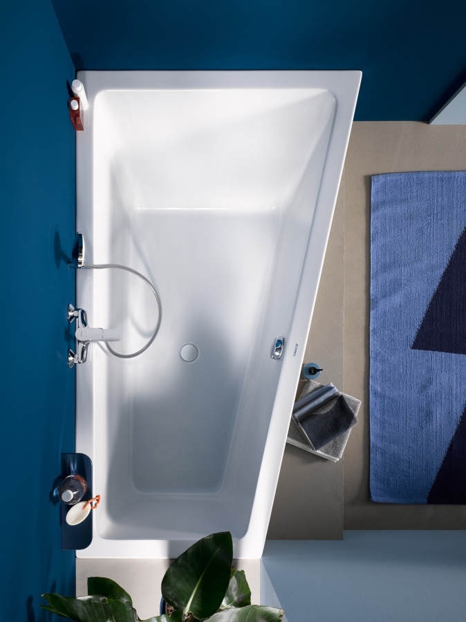 Ванна Duravit Duravit No.1 встраиваемая, 1500x800 мм, трапеция, правый наклон, цвет белый - изображение 4