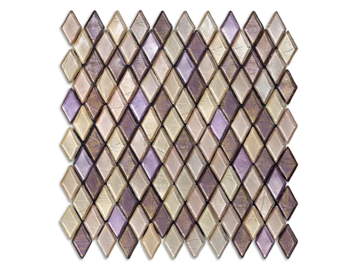 На изображении товар Sicis Стеклянная мозаика Diamond Blends ITEM 02 Opulence Blend chips size 23х40 mm sheet size 259x266 mm от официального представителя в Москве