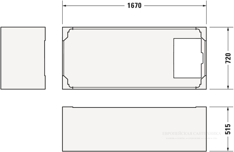 Ванна  встраиваемая Duravit D-Code, 1700 x 750 мм, акриловая, цвет белый - изображение 21