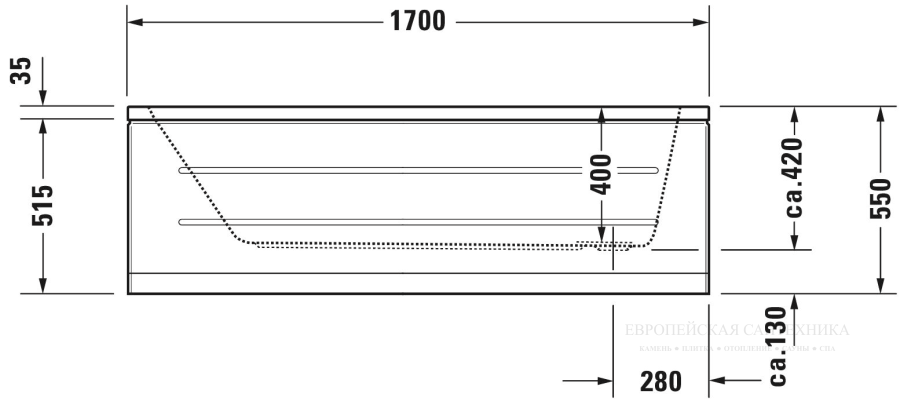 Ванна  встраиваемая Duravit D-Code, 1700 x 750 мм, акриловая, цвет белый - изображение 18