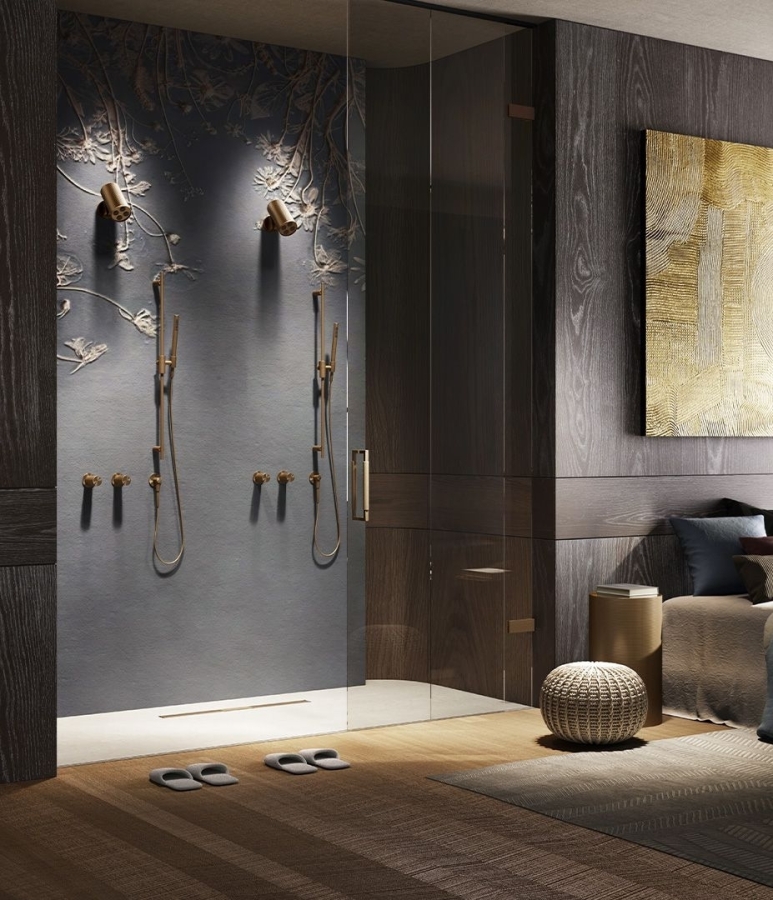 Cмеситель Gessi Habito, встраиваемый, настенный, на 1 выход, цвет Warm Bronze Br. PVD - изображение 2