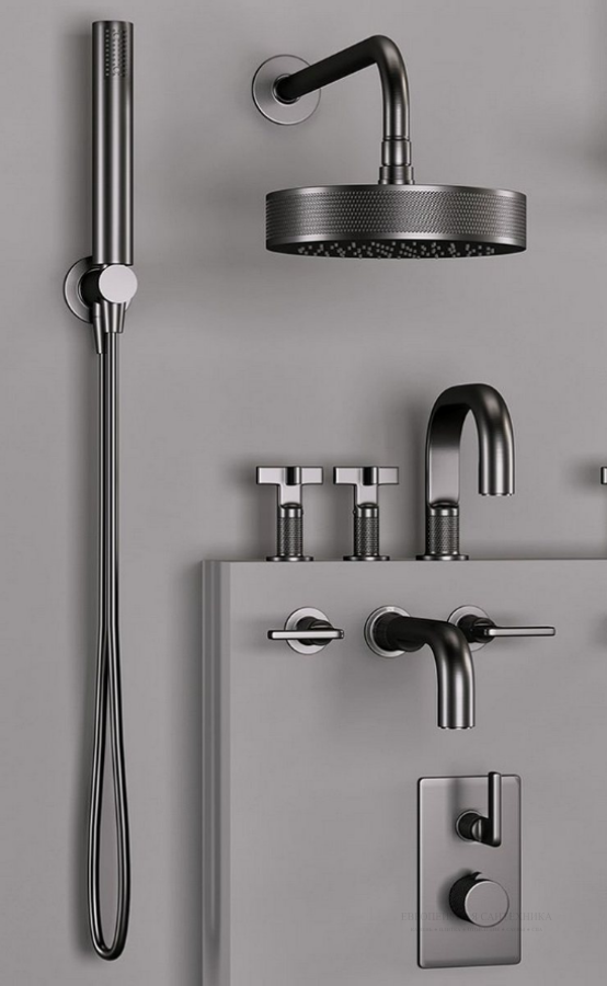 Шланг Gessi Technical Accessories, Сromalux с коническим соединением, цвет Black Metal Brushed PVD - изображение 2