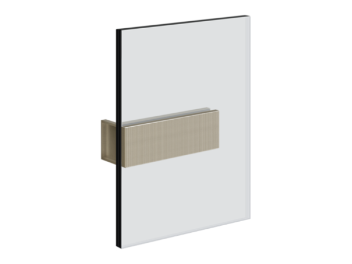 На изображении товар Зажим стена-стекло Gessi Rigato, ширина 160 мм, цвет Finox Brushed Nickel от официального представителя в Москве