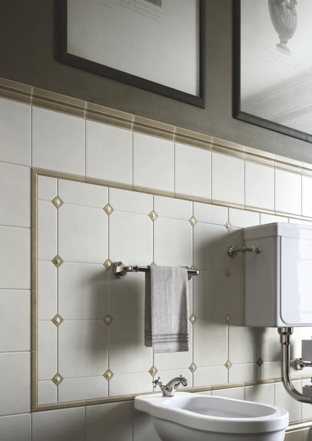 CERAMICHE GRAZIA Вставка AMARCORD TOZZETTO DIAMANTATO 3X3 BIANCO MAT - изображение 1