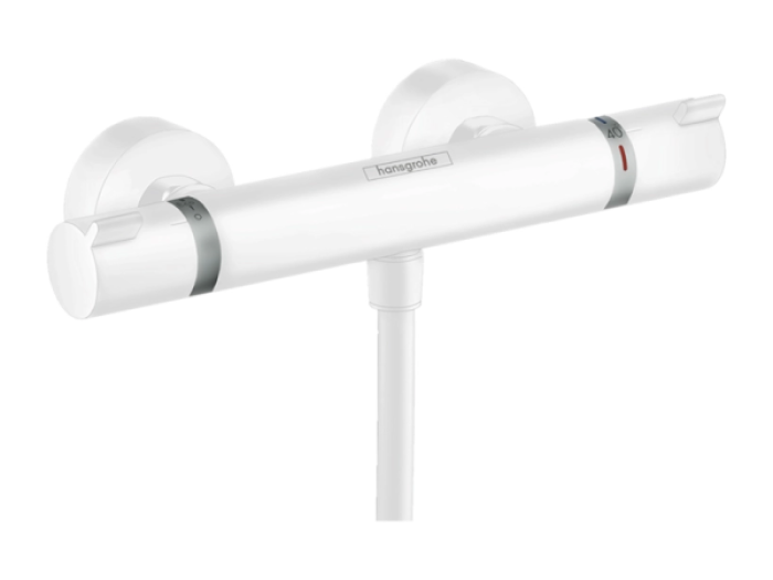 На изображении товар Термостат для душа Hansgrohe Ecostat Comfort, настенный, цвет белый матовый от официального представителя в Москве