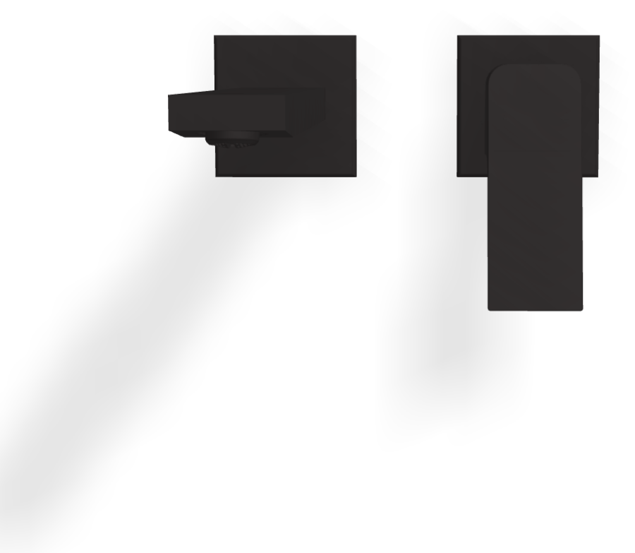 Смеситель для раковины Carlo Frattini Fit, настенный, с донным клапаном Click-Clack, излив 200 мм, внешняя часть, цвет чёрный матовый - изображение 1