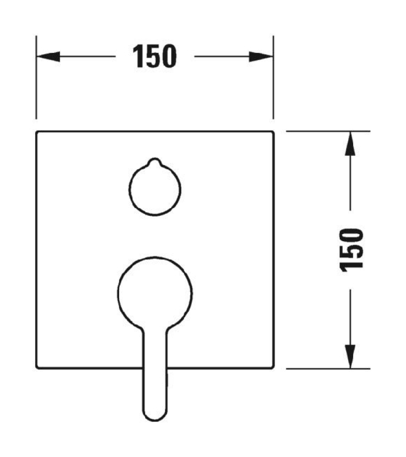 Смеситель для ванны Duravit C.1 скрытого монтажа, квадратная розетка, внешняя часть, цвет хром - изображение 4