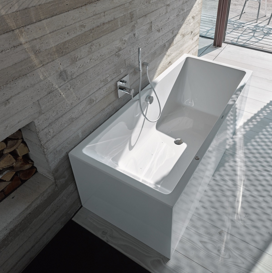 Смеситель для ванны Duravit C.1 скрытого монтажа, квадратная розетка, внешняя часть, цвет хром - изображение 2