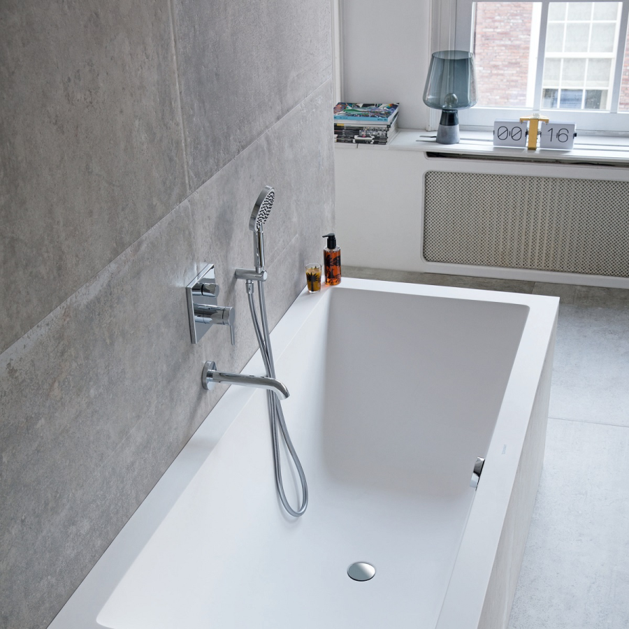 Смеситель для ванны Duravit C.1 скрытого монтажа, квадратная розетка, внешняя часть, цвет хром - изображение 1
