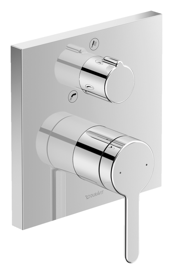 Смеситель для ванны Duravit C.1 скрытого монтажа, квадратная розетка, внешняя часть, цвет хром