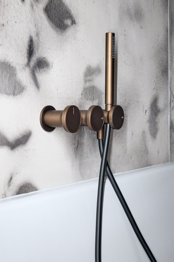 Термостат Gessi Origini, настенный, на 2 выхода, цвет Black Metal PVD - изображение 2