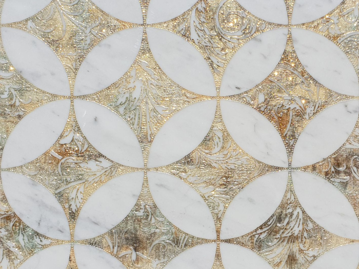 На изображении товар Akros Venezia Камень Avantgarde Lumen NG Bianco Carrara Gold Powder 80X80X1 от официального представителя в Москве