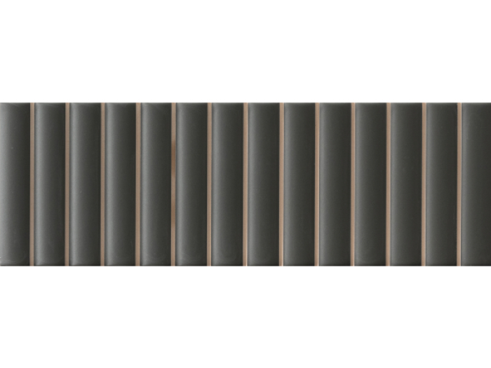 На изображении товар Micro. Керамогранит 3D Forms Fluted Graphite 10X30 от официального представителя в Москве