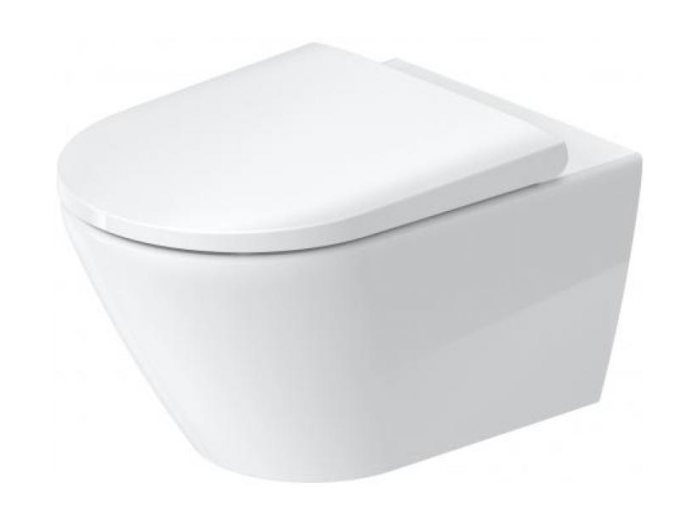 На изображении товар Унитаз Duravit D-Neo Rimless, подвесной, в комплекте с крышкой, 370x540 мм, безободковый, цвет белый от официального представителя в Москве