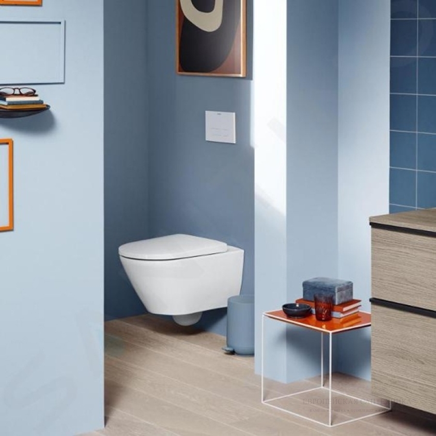 Унитаз Duravit D-Neo Rimless, подвесной, в комплекте с крышкой, 370x540 мм, безободковый, цвет белый