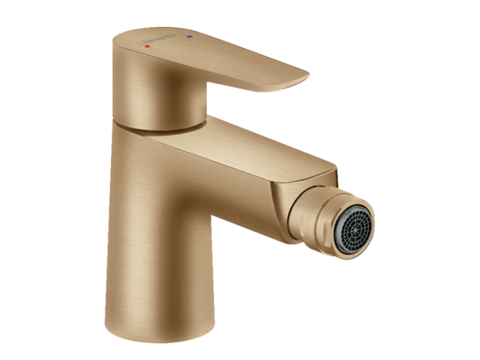 На изображении товар Смеситель для биде Hansgrohe Talis E, однорычажный, на 1 отверстие, донный клапан, цвет Бронза шлифованная от официального представителя в Москве