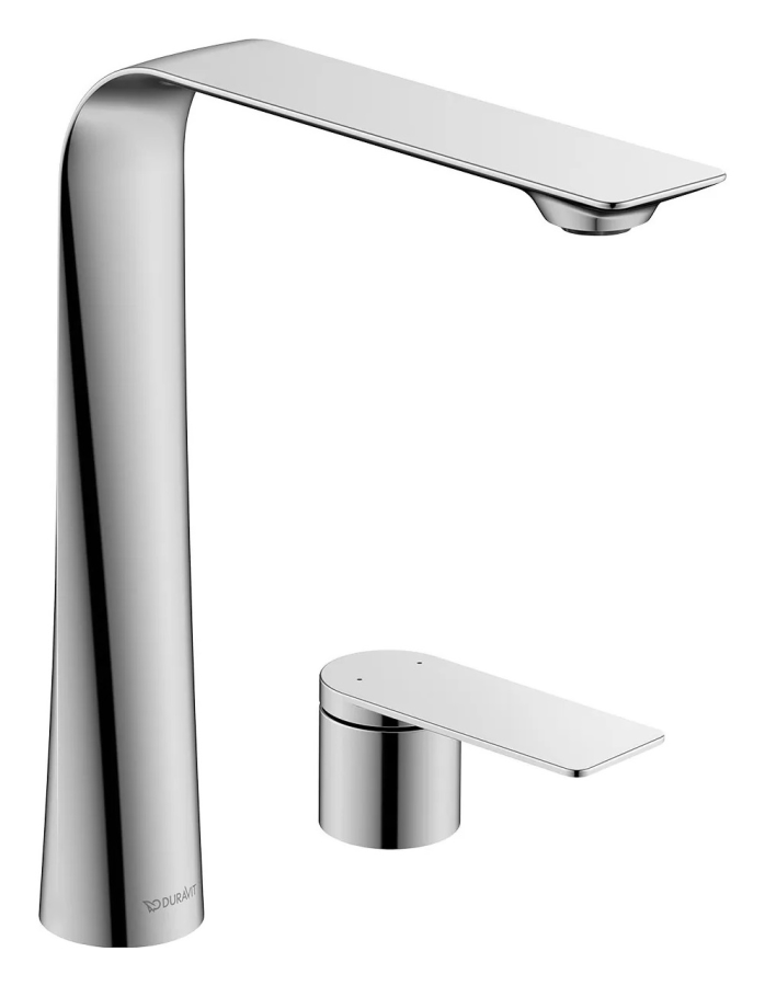 Смеситель для раковины Duravit D.1 XL высокий, на 2 отверстия, рычаг-рукоятка, цвет хром