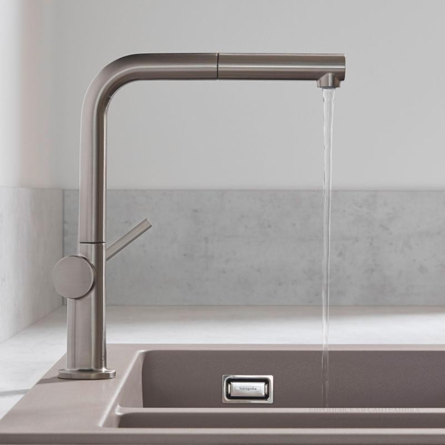 Смеситель для кухни Hansgrohe Talis M54, ComfortZone 270, однорычажный, 1 тип струи, выдвижной излив, цвет Сталь - изображение 1