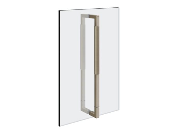 На изображении товар Ручка двери душевого ограждения Gessi Shower G, двойная, 450 мм, цвет Finox Brushed Nickel от официального представителя в Москве