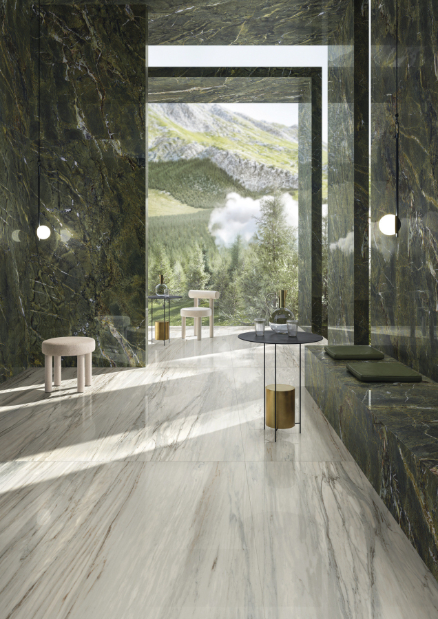 FMG Maxfine Керамогранит Marmi Verde persia lucidato 150x150 - изображение 4