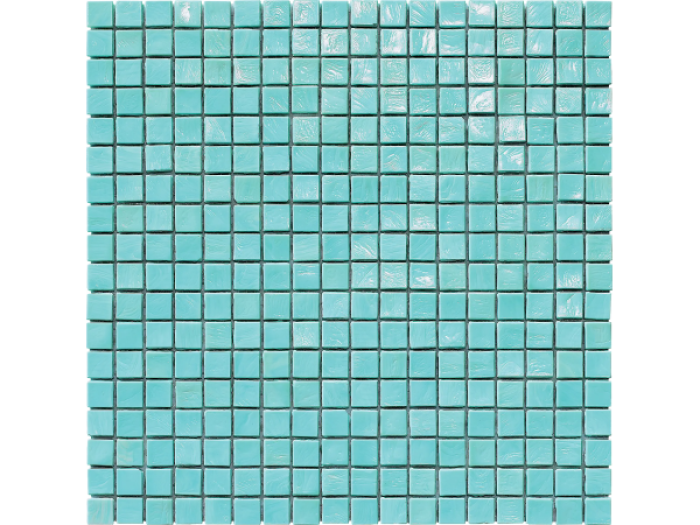 На изображении товар Sicis Стеклянная мозаика Murano Smalto Aquamarine 2 chips size 15x15 mm sheet-size 295x295 mm от официального представителя в Москве