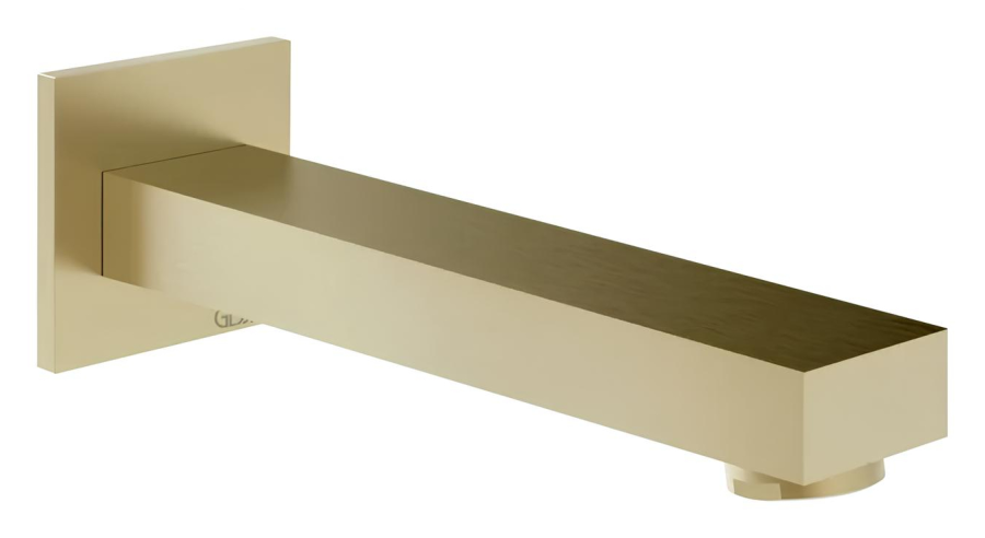 Излив для ванны Gessi Inverso, 180 мм, настенный, цвет Brushed Brass PVD
