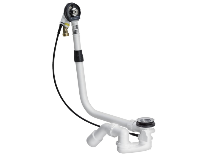 На изображении товар Слив-перелив Viega Multiplex Trio для ванны с центральным сливным отверстием, функциональный узел без декоративных накладок от официального представителя в Москве