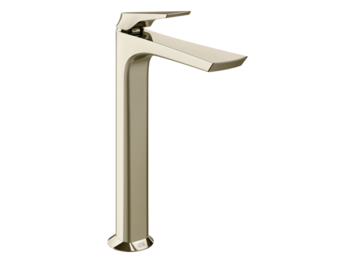 На изображении товар Смеситель для раковины Gessi Ventaglio, высокий, с донным клапаном "Stop&Go", цвет Nickel PVD от официального представителя в Москве