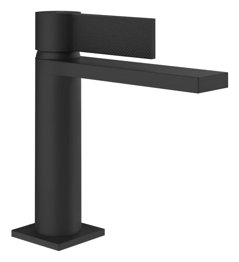 Смеситель для раковины Gessi Inverso, h178, без донного клапана, с соединительными шлангами, цвет Matte Black