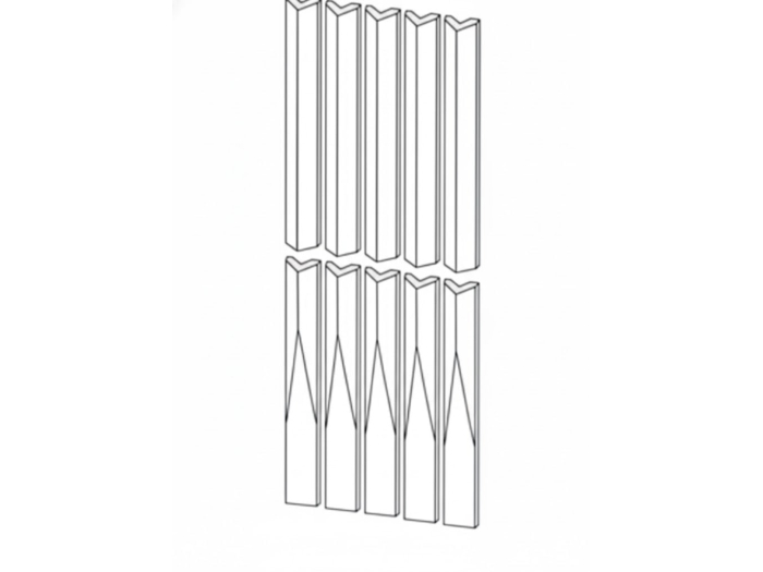 На изображении товар Etruria Керамическая плитка TOWER 3.8X30 Raccordo Piano/Prisma + Prisma Earth Glossy Montato Su Rete 16X30 от официального представителя в Москве