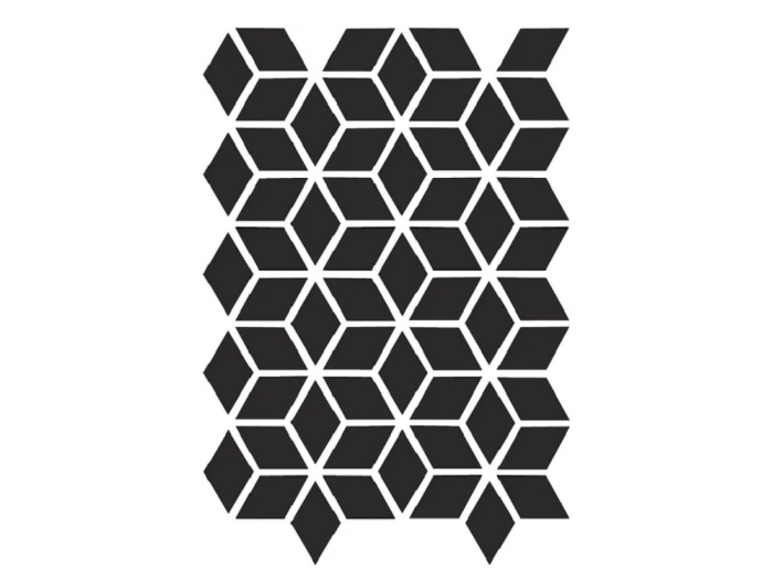 На изображении товар Etruria Керамогранит Xxs Rombo E 4X7 Su Rete Monocolore Nero от официального представителя в Москве