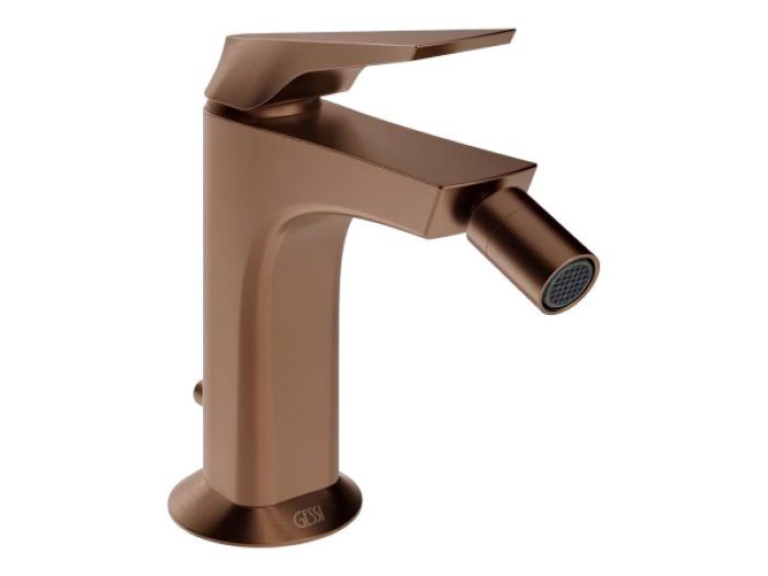 На изображении товар Смеситель для биде Gessi Ventaglio, однорычажный, с донным клапаном, цвет Copper Brushed PVD от официального представителя в Москве