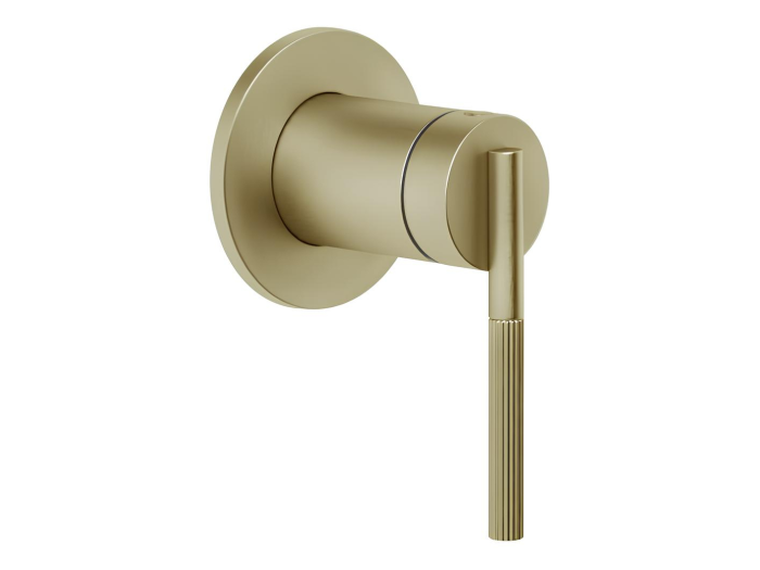 На изображении товар Cмеситель Gessi Ingranaggio, настенный, встраиваемый, внешняя часть, цвет Brushed Brass PVD от официального представителя в Москве