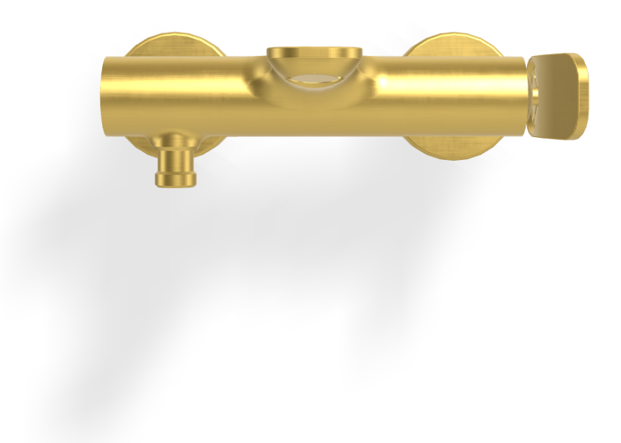 Смеситель для ванны Carlo Frattini Flo, с изливом и переключателем, без ручного душа, ширина 233 мм, цвет золото брашированное - изображение 1