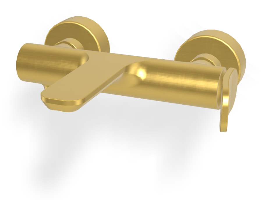 Смеситель для ванны Carlo Frattini Flo, с изливом и переключателем, без ручного душа, ширина 233 мм, цвет золото брашированное