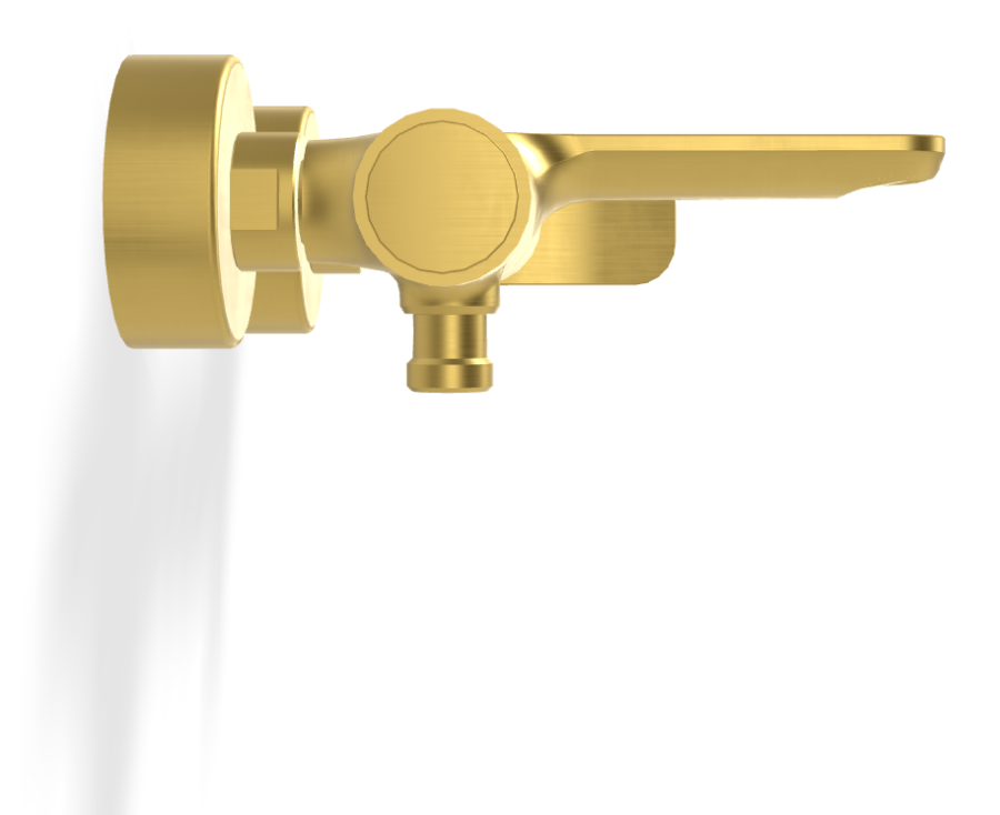 Смеситель для ванны Carlo Frattini Flo, с изливом и переключателем, без ручного душа, ширина 233 мм, цвет золото брашированное - изображение 2