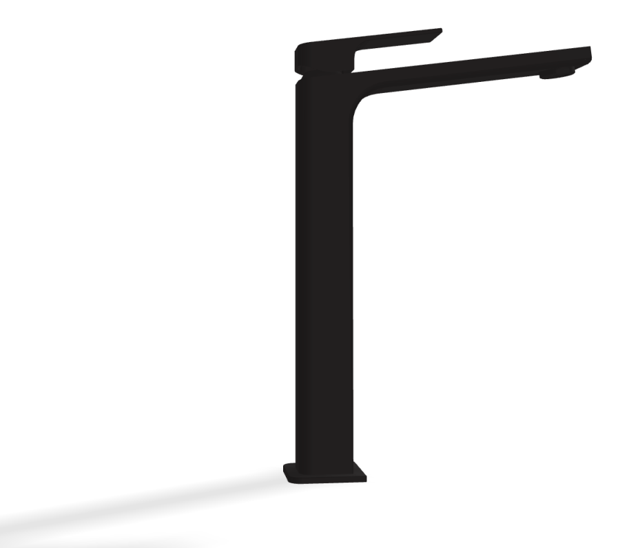Смеситель для раковины Carlo Frattini Fit, высокий, c донным клапаном Click-Clack, 2 гибкими шлангами, Н-295 мм, цвет чёрный матовый - изображение 2