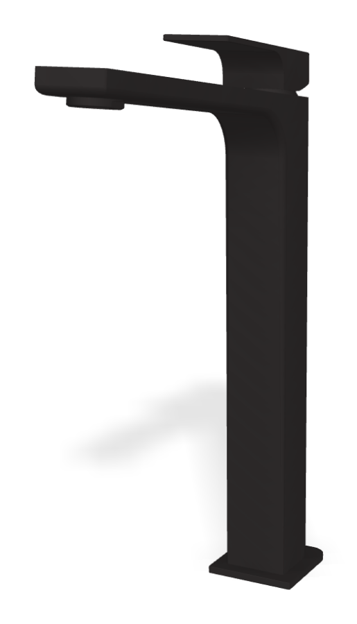 Смеситель для раковины Carlo Frattini Fit, высокий, c донным клапаном Click-Clack, 2 гибкими шлангами, Н-295 мм, цвет чёрный матовый