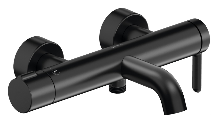 Смеситель для ванны Duravit C.1 настенный, с изливом 189мм, цвет чёрный матовый
