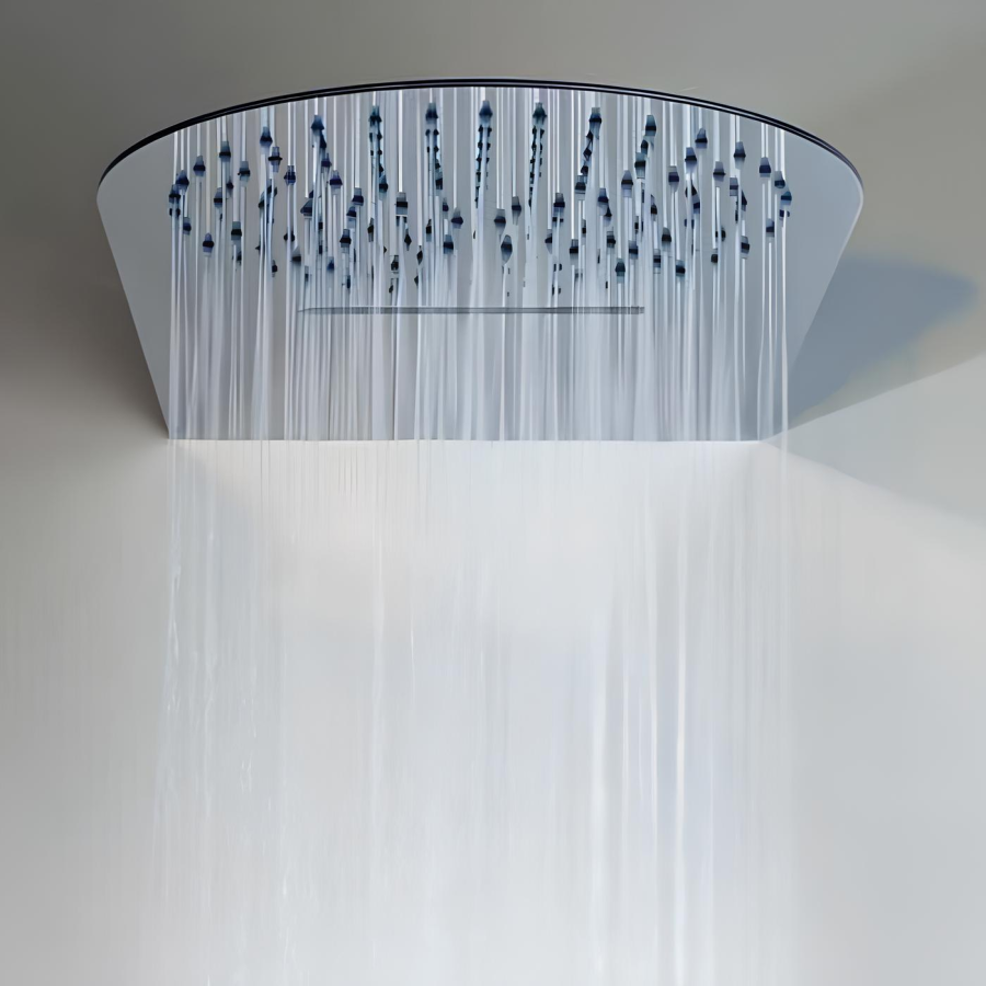 Многофункциональный душ Gessi Tremillimetri Tondo 300, для 2-х позиционного переключателя (не входит в комплект), настенный, с функциями дождь/водопад, цвет Warm Bronze Brushed PVD - изображение 2