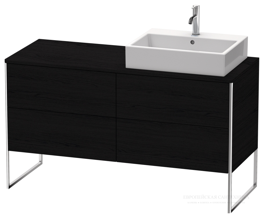 Раковина Duravit DuraSquare с шлифованным низом, 600x470 мм, без перелива, без отверстий под смеситель, цвет белый c покрытием WonderGliss - изображение 4