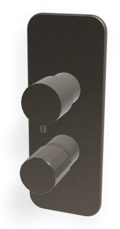 Смеситель для ванны/душа Carlo Frattini Spillo Tech, ручка V Collection, с переключателем на 2/3 потребителя, Н-260 мм, внешняя часть, цвет брашированный чёрный хром