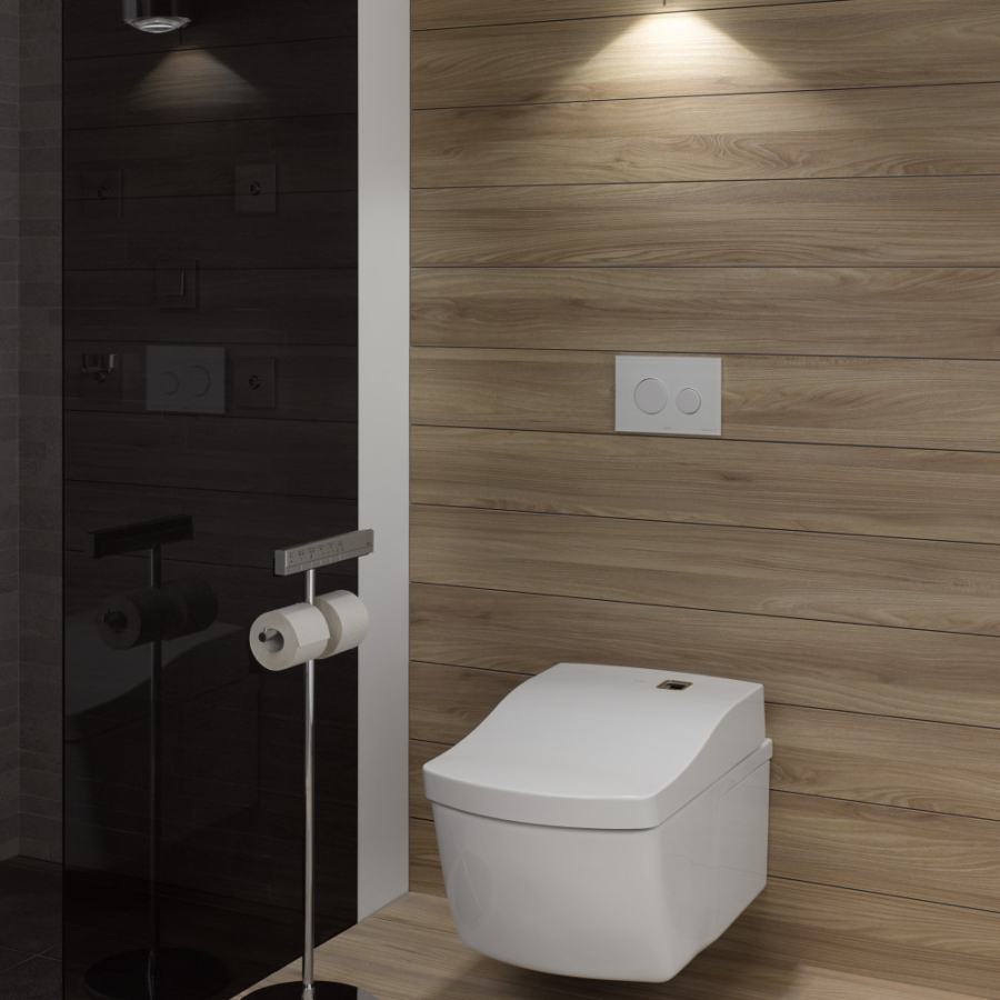 Клавиша смыва с логотипом Toto ТОТО и NEOREST, стекло цвет белый, подходит для встроенных бачков ТЕСЕ - изображение 3